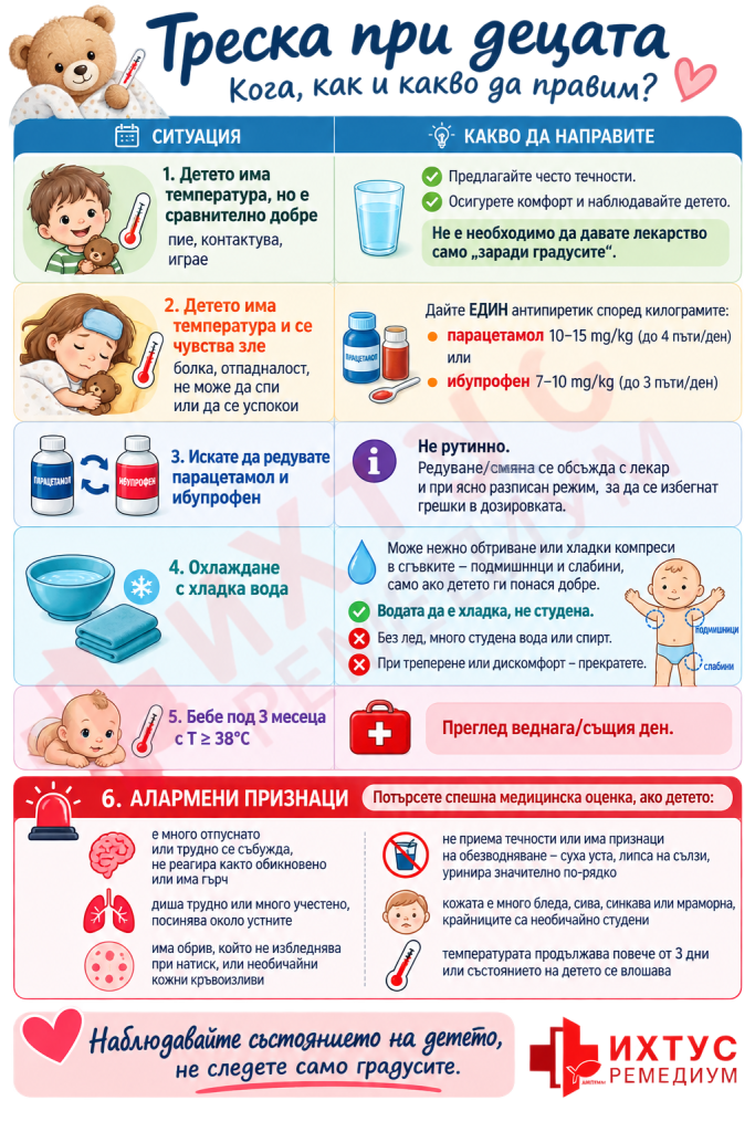 „Бърз план“ за родителя при висока температура